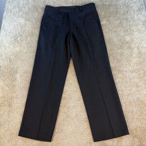 Kenneth Cole Reaction Pants Mens 33 X 30 Black Flat Front Straight Leg F623
